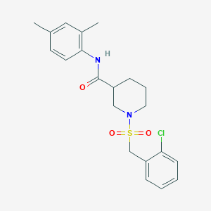 molecular formula C21H25ClN2O3S B11233989 1-[(2-chlorobenzyl)sulfonyl]-N-(2,4-dimethylphenyl)piperidine-3-carboxamide 