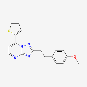 molecular formula C18H16N4OS B11234000 2-(4-Methoxyphenethyl)-7-(2-thienyl)[1,2,4]triazolo[1,5-a]pyrimidine 