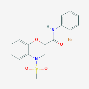 N-(2-bromophenyl)-4-(methylsulfonyl)-3,4-dihydro-2H-1,4-benzoxazine-2-carboxamide