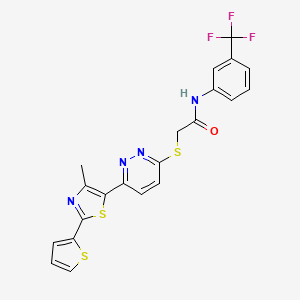 2-((6-(4-methyl-2-(thiophen-2-yl)thiazol-5-yl)pyridazin-3-yl)thio)-N-(3-(trifluoromethyl)phenyl)acetamide