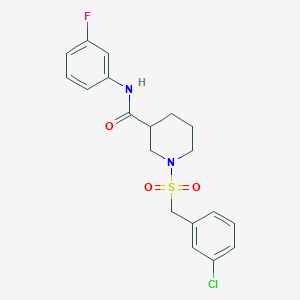 1-[(3-chlorobenzyl)sulfonyl]-N-(3-fluorophenyl)piperidine-3-carboxamide