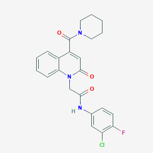 N-(3-chloro-4-fluorophenyl)-2-[2-oxo-4-(piperidin-1-ylcarbonyl)quinolin-1(2H)-yl]acetamide