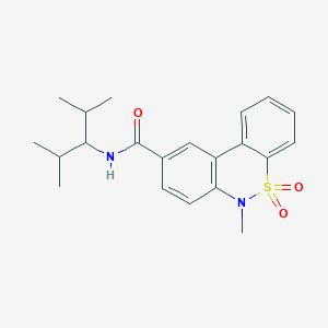 molecular formula C21H26N2O3S B11234138 N-(2,4-Dimethyl-3-pentanyl)-6-methyl-6H-dibenzo[C,E][1,2]thiazine-9-carboxamide 5,5-dioxide 