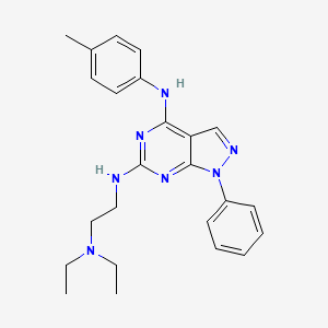 molecular formula C24H29N7 B11234168 N6-(2-(diethylamino)ethyl)-1-phenyl-N4-(p-tolyl)-1H-pyrazolo[3,4-d]pyrimidine-4,6-diamine 