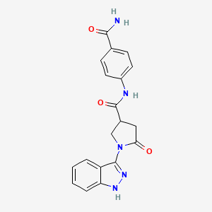 N-(4-carbamoylphenyl)-1-(2H-indazol-3-yl)-5-oxopyrrolidine-3-carboxamide