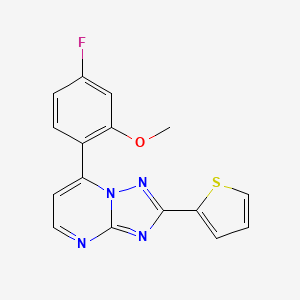 molecular formula C16H11FN4OS B11234191 7-(4-Fluoro-2-methoxyphenyl)-2-(thiophen-2-yl)[1,2,4]triazolo[1,5-a]pyrimidine 