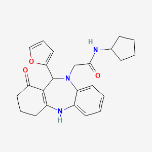 N-cyclopentyl-2-[11-(furan-2-yl)-1-oxo-1,2,3,4,5,11-hexahydro-10H-dibenzo[b,e][1,4]diazepin-10-yl]acetamide