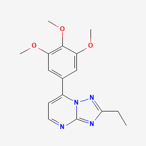 molecular formula C16H18N4O3 B11234202 2-Ethyl-7-(3,4,5-trimethoxyphenyl)[1,2,4]triazolo[1,5-a]pyrimidine 