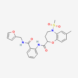 N-{2-[(furan-2-ylmethyl)carbamoyl]phenyl}-7-methyl-5-(methylsulfonyl)-2,3,4,5-tetrahydro-1,5-benzoxazepine-2-carboxamide