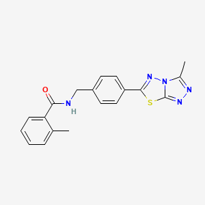 2-methyl-N-[4-(3-methyl[1,2,4]triazolo[3,4-b][1,3,4]thiadiazol-6-yl)benzyl]benzamide