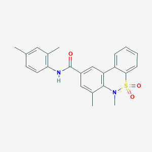 molecular formula C23H22N2O3S B11234214 N-(2,4-dimethylphenyl)-6,7-dimethyl-6H-dibenzo[c,e][1,2]thiazine-9-carboxamide 5,5-dioxide 