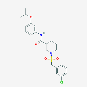 molecular formula C22H27ClN2O4S B11234221 1-[(3-chlorobenzyl)sulfonyl]-N-[3-(propan-2-yloxy)phenyl]piperidine-3-carboxamide 