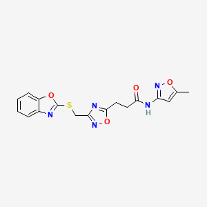 3-{3-[(1,3-benzoxazol-2-ylsulfanyl)methyl]-1,2,4-oxadiazol-5-yl}-N-(5-methyl-1,2-oxazol-3-yl)propanamide