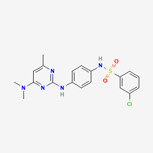 molecular formula C19H20ClN5O2S B11234233 3-chloro-N-(4-((4-(dimethylamino)-6-methylpyrimidin-2-yl)amino)phenyl)benzenesulfonamide 