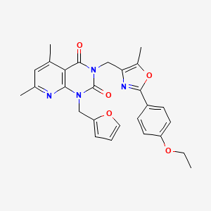 3-{[2-(4-ethoxyphenyl)-5-methyl-1,3-oxazol-4-yl]methyl}-1-(furan-2-ylmethyl)-5,7-dimethylpyrido[2,3-d]pyrimidine-2,4(1H,3H)-dione