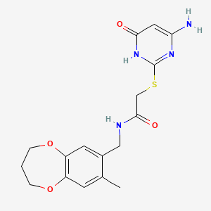 2-[(4-amino-6-oxo-1,6-dihydropyrimidin-2-yl)sulfanyl]-N-[(8-methyl-3,4-dihydro-2H-1,5-benzodioxepin-7-yl)methyl]acetamide