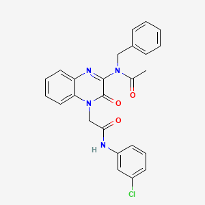 molecular formula C25H21ClN4O3 B11234288 N-benzyl-N-(4-{2-[(3-chlorophenyl)amino]-2-oxoethyl}-3-oxo-3,4-dihydroquinoxalin-2-yl)acetamide 