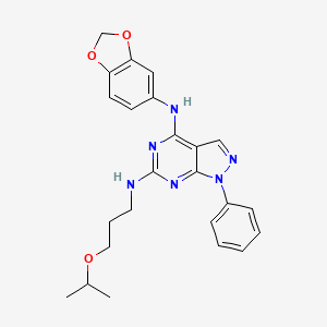 N4-(benzo[d][1,3]dioxol-5-yl)-N6-(3-isopropoxypropyl)-1-phenyl-1H-pyrazolo[3,4-d]pyrimidine-4,6-diamine