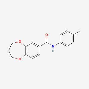 molecular formula C17H17NO3 B11234327 N-(4-methylphenyl)-3,4-dihydro-2H-1,5-benzodioxepine-7-carboxamide 