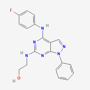 2-({4-[(4-fluorophenyl)amino]-1-phenyl-1H-pyrazolo[3,4-d]pyrimidin-6-yl}amino)ethanol