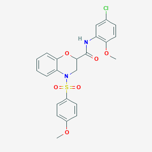 N-(5-chloro-2-methoxyphenyl)-4-[(4-methoxyphenyl)sulfonyl]-3,4-dihydro-2H-1,4-benzoxazine-2-carboxamide