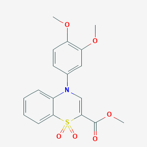 molecular formula C18H17NO6S B11234361 methyl 4-(3,4-dimethoxyphenyl)-4H-1,4-benzothiazine-2-carboxylate 1,1-dioxide 