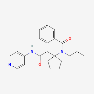 molecular formula C23H27N3O2 B11234381 2'-(2-methylpropyl)-1'-oxo-N-(pyridin-4-yl)-1',4'-dihydro-2'H-spiro[cyclopentane-1,3'-isoquinoline]-4'-carboxamide 