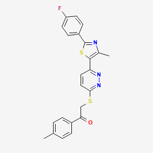 2-((6-(2-(4-Fluorophenyl)-4-methylthiazol-5-yl)pyridazin-3-yl)thio)-1-(p-tolyl)ethanone