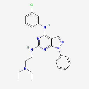 molecular formula C23H26ClN7 B11234444 N~4~-(3-chlorophenyl)-N~6~-[2-(diethylamino)ethyl]-1-phenyl-1H-pyrazolo[3,4-d]pyrimidine-4,6-diamine 