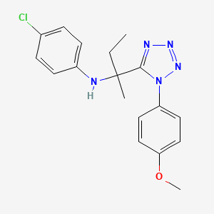 molecular formula C18H20ClN5O B11234445 4-chloro-N-{2-[1-(4-methoxyphenyl)-1H-tetrazol-5-yl]butan-2-yl}aniline 