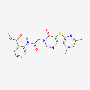 methyl 2-[[2-(11,13-dimethyl-6-oxo-8-thia-3,5,10-triazatricyclo[7.4.0.02,7]trideca-1(9),2(7),3,10,12-pentaen-5-yl)acetyl]amino]benzoate