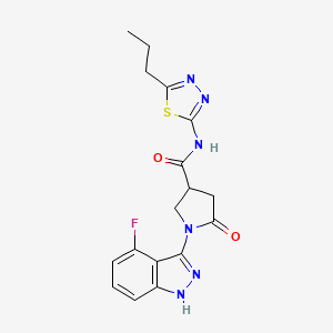 1-(4-fluoro-1H-indazol-3-yl)-5-oxo-N-(5-propyl-1,3,4-thiadiazol-2-yl)pyrrolidine-3-carboxamide