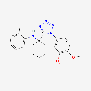 molecular formula C22H27N5O2 B11234475 N-{1-[1-(3,4-dimethoxyphenyl)-1H-tetrazol-5-yl]cyclohexyl}-2-methylaniline 