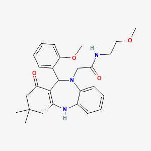 N-(2-methoxyethyl)-2-[11-(2-methoxyphenyl)-3,3-dimethyl-1-oxo-1,2,3,4,5,11-hexahydro-10H-dibenzo[b,e][1,4]diazepin-10-yl]acetamide