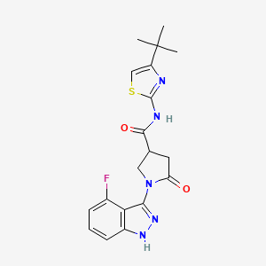 N-(4-tert-butyl-1,3-thiazol-2-yl)-1-(4-fluoro-1H-indazol-3-yl)-5-oxopyrrolidine-3-carboxamide