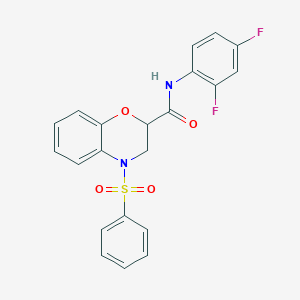 N-(2,4-difluorophenyl)-4-(phenylsulfonyl)-3,4-dihydro-2H-1,4-benzoxazine-2-carboxamide