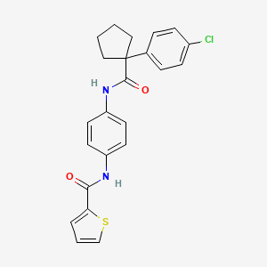 molecular formula C23H21ClN2O2S B11234514 N-[4-({[1-(4-chlorophenyl)cyclopentyl]carbonyl}amino)phenyl]thiophene-2-carboxamide 