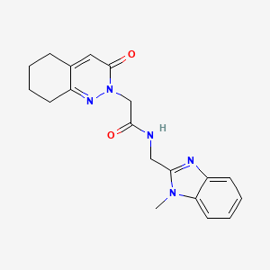 molecular formula C19H21N5O2 B11234528 N-[(1-methyl-1H-benzimidazol-2-yl)methyl]-2-(3-oxo-5,6,7,8-tetrahydrocinnolin-2(3H)-yl)acetamide 