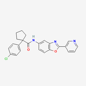 molecular formula C24H20ClN3O2 B11234529 1-(4-chlorophenyl)-N-[2-(pyridin-3-yl)-1,3-benzoxazol-5-yl]cyclopentanecarboxamide 