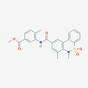 molecular formula C24H22N2O5S B11234534 methyl 3-{[(6,7-dimethyl-5,5-dioxido-6H-dibenzo[c,e][1,2]thiazin-9-yl)carbonyl]amino}-4-methylbenzoate 