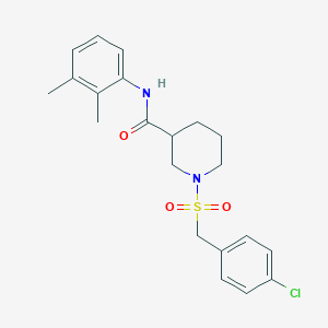 molecular formula C21H25ClN2O3S B11234551 1-[(4-chlorobenzyl)sulfonyl]-N-(2,3-dimethylphenyl)piperidine-3-carboxamide 