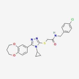 N-(4-chlorobenzyl)-2-{[4-cyclopropyl-5-(3,4-dihydro-2H-1,5-benzodioxepin-7-yl)-4H-1,2,4-triazol-3-yl]sulfanyl}acetamide