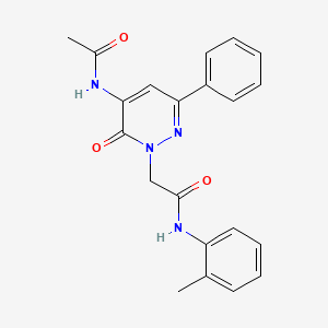 molecular formula C21H20N4O3 B11234564 2-[5-(acetylamino)-6-oxo-3-phenylpyridazin-1(6H)-yl]-N-(2-methylphenyl)acetamide 