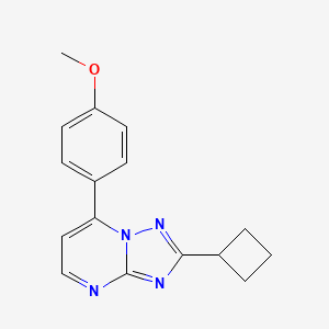 molecular formula C16H16N4O B11234605 2-Cyclobutyl-7-(4-methoxyphenyl)[1,2,4]triazolo[1,5-a]pyrimidine 