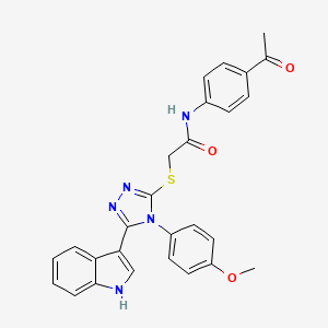 2-((5-(1H-indol-3-yl)-4-(4-methoxyphenyl)-4H-1,2,4-triazol-3-yl)thio)-N-(4-acetylphenyl)acetamide