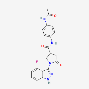 N-[4-(acetylamino)phenyl]-1-(4-fluoro-1H-indazol-3-yl)-5-oxopyrrolidine-3-carboxamide