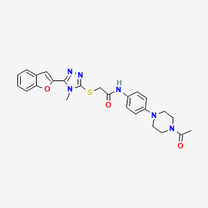 N-[4-(4-acetylpiperazin-1-yl)phenyl]-2-{[5-(1-benzofuran-2-yl)-4-methyl-4H-1,2,4-triazol-3-yl]sulfanyl}acetamide