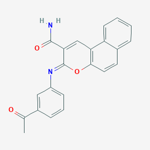 (3Z)-3-[(3-acetylphenyl)imino]-3H-benzo[f]chromene-2-carboxamide