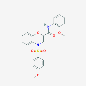 N-(2-methoxy-5-methylphenyl)-4-[(4-methoxyphenyl)sulfonyl]-3,4-dihydro-2H-1,4-benzoxazine-2-carboxamide