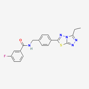 N-[4-(3-ethyl[1,2,4]triazolo[3,4-b][1,3,4]thiadiazol-6-yl)benzyl]-3-fluorobenzamide